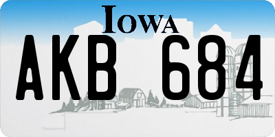 IA license plate AKB684