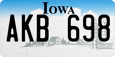 IA license plate AKB698