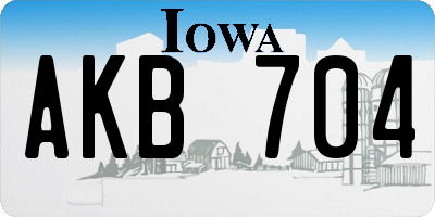 IA license plate AKB704