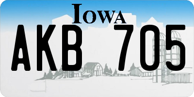 IA license plate AKB705