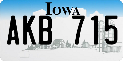IA license plate AKB715