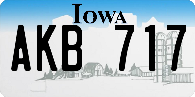 IA license plate AKB717