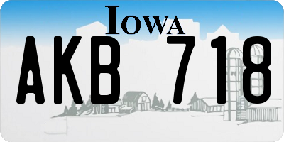 IA license plate AKB718