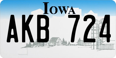 IA license plate AKB724