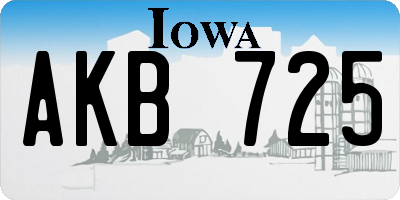 IA license plate AKB725