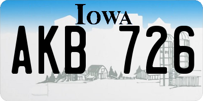 IA license plate AKB726