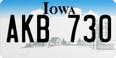 IA license plate AKB730