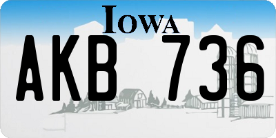 IA license plate AKB736