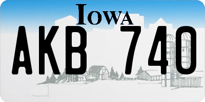 IA license plate AKB740