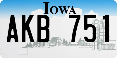 IA license plate AKB751