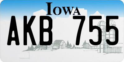 IA license plate AKB755