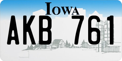 IA license plate AKB761
