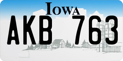 IA license plate AKB763