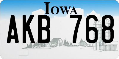 IA license plate AKB768