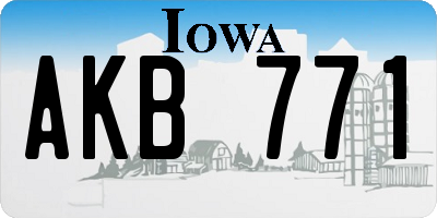 IA license plate AKB771