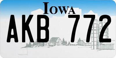 IA license plate AKB772