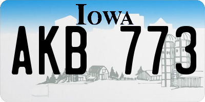 IA license plate AKB773