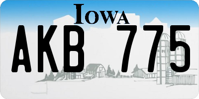 IA license plate AKB775