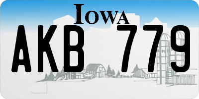IA license plate AKB779