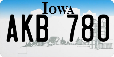 IA license plate AKB780