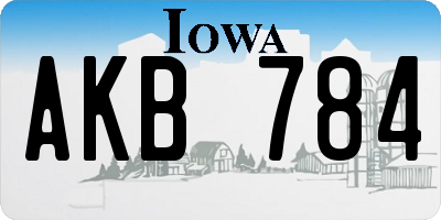 IA license plate AKB784