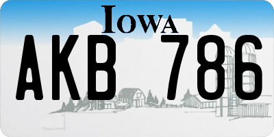 IA license plate AKB786