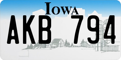 IA license plate AKB794