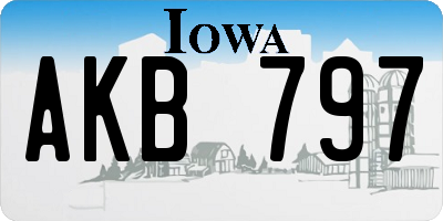 IA license plate AKB797