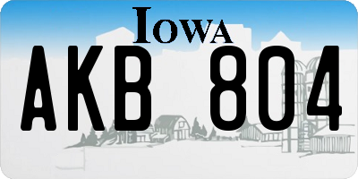 IA license plate AKB804