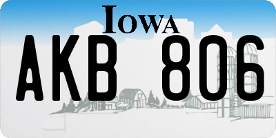 IA license plate AKB806