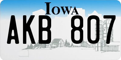 IA license plate AKB807