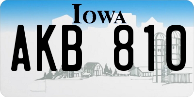 IA license plate AKB810