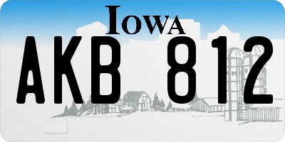 IA license plate AKB812