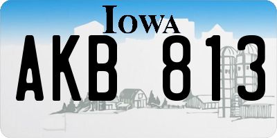 IA license plate AKB813