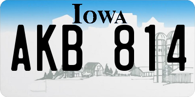 IA license plate AKB814