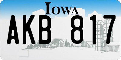 IA license plate AKB817