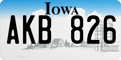 IA license plate AKB826