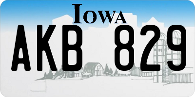 IA license plate AKB829