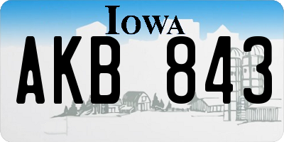 IA license plate AKB843