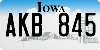 IA license plate AKB845