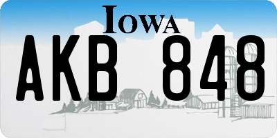 IA license plate AKB848