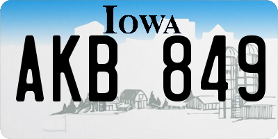IA license plate AKB849