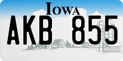 IA license plate AKB855