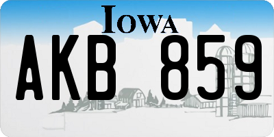 IA license plate AKB859