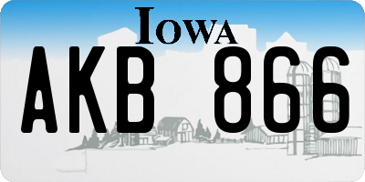 IA license plate AKB866