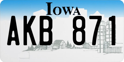 IA license plate AKB871