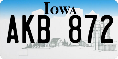 IA license plate AKB872