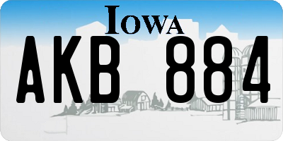 IA license plate AKB884