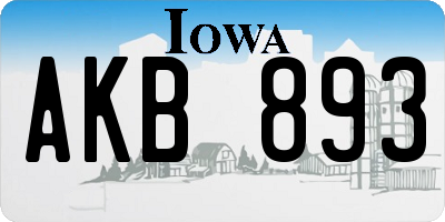 IA license plate AKB893