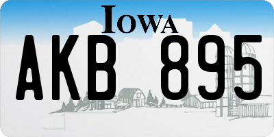 IA license plate AKB895